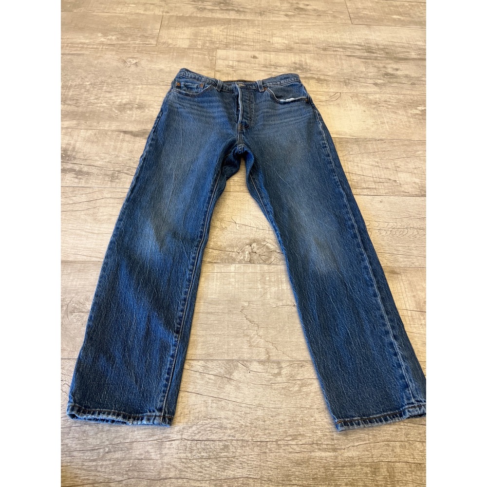 Levi 501 Women Blue Denim Jeans Button Fly Classic Fit Size 29 - Picture 3 of 11